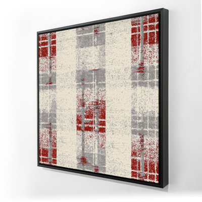 Grunge Red Pattern - Beige Framed Canvas for Home Decor