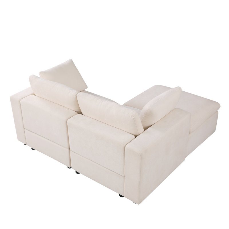 Confortable, modulaire, canapé, tissu, chic, petit espace, solution pour le salon