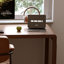 Bureau en bois massif en forme de L brun noyer + en rotin +-1124531165-1124531106