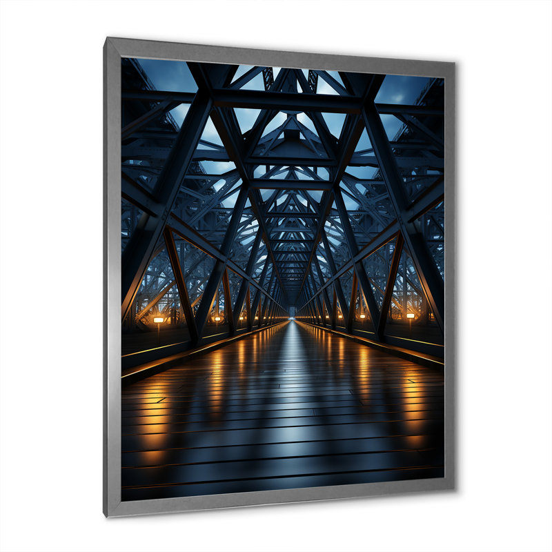 Pont suspendu Letrisha, H 32 po x l 16 po x P 1 po, Cadre photo argenté