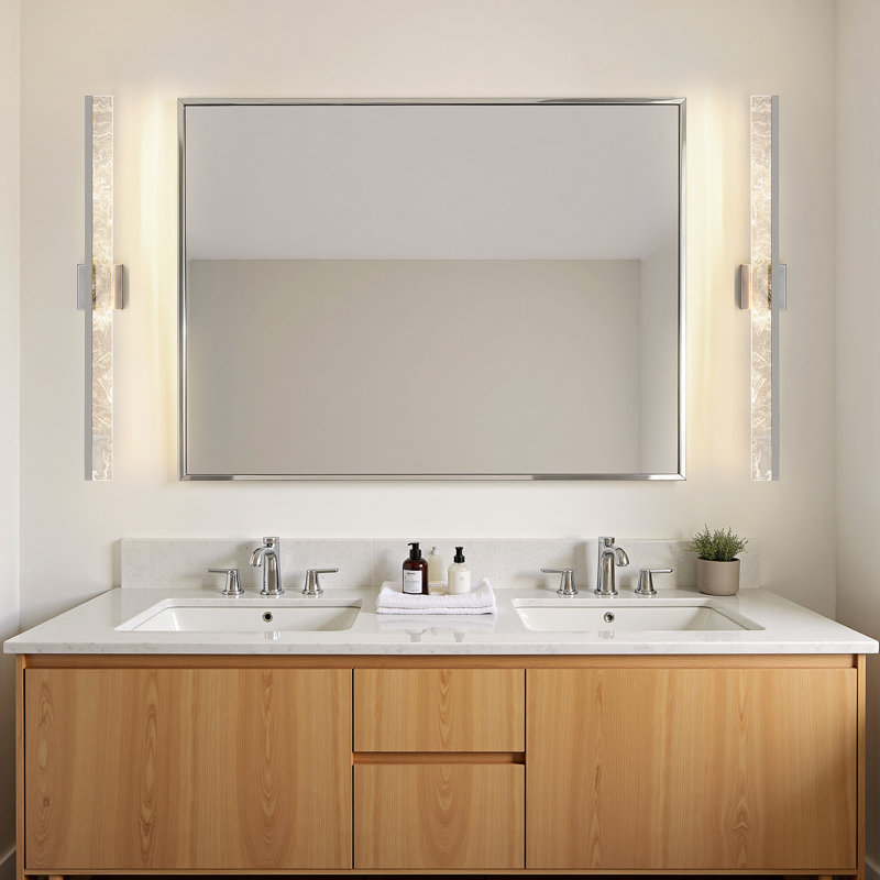 Muammar 24'' Dimmable LED Vanity Light, Satin Nickel, 4.72" H x 39" W x 3.23" D