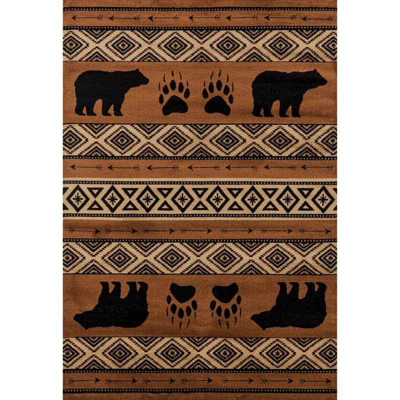 Tapis brun / beige / noir Pippen Southwestern, Rectangle 1 pi 10 po x 3 pi