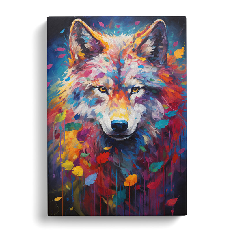 Wolf Impressionism No.2 - Wrapped Canvas, 76cm H x 50cm W x 3cm D