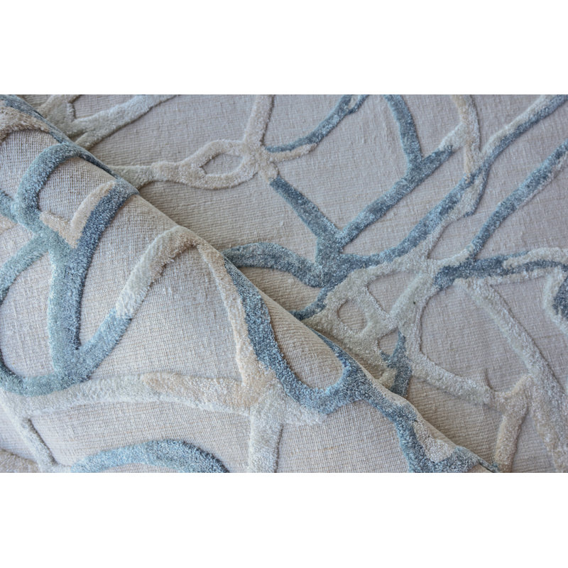Goudy Hand-Loomed Blue Area Rug, Rectangle 8' x 10'