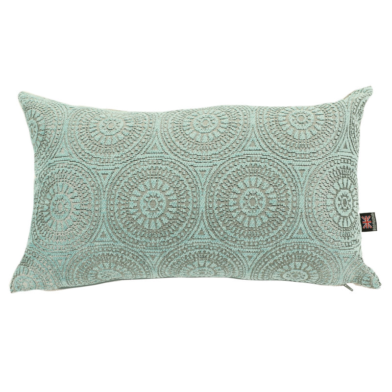 Chilton Geometric Rectangular Cushion, Light Blue