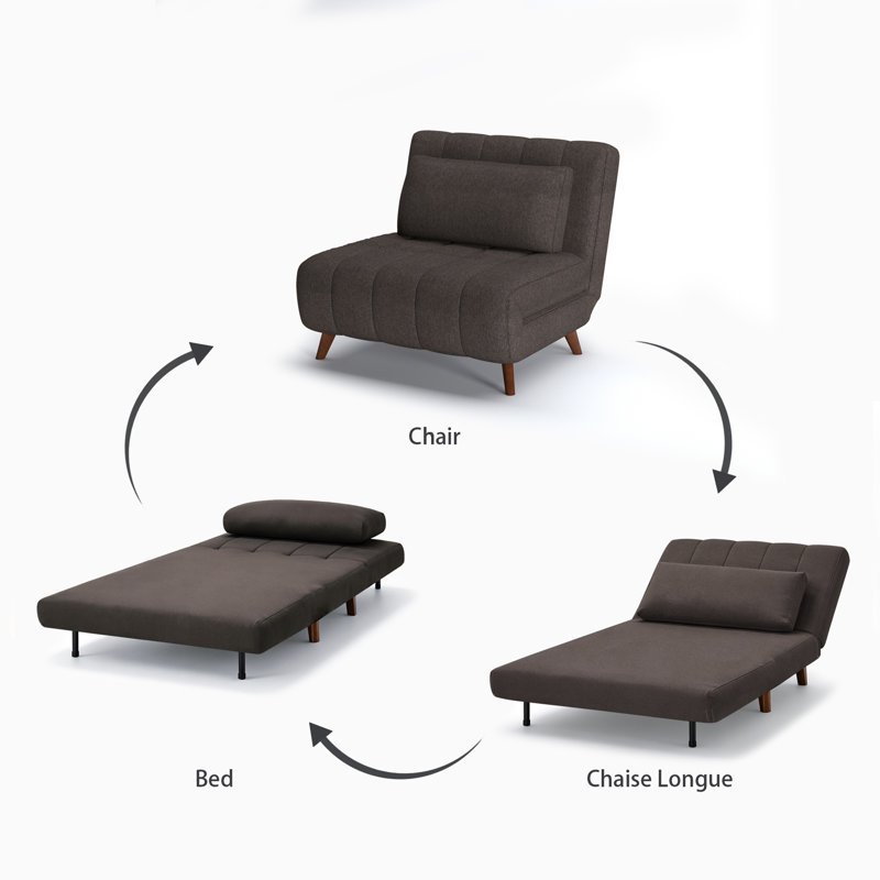 Canapé-lit sans accoudoirs 40,55 po Elledge, Gris anthracite