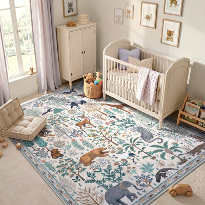 Tapis lavable et animal pour chambre d'enfant Goldene