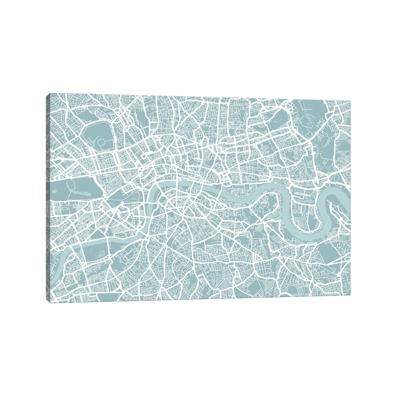 London Map - Wrapped Canvas Print, 152.5 cm H x 101.5 cm W