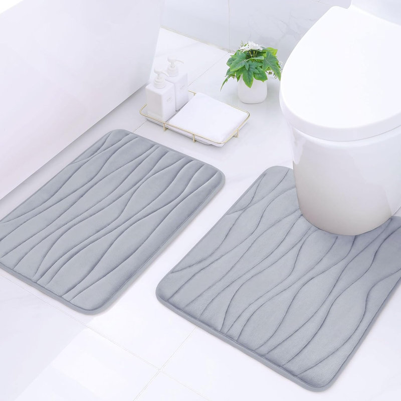Tapis pour salle de bain Zel, Gris