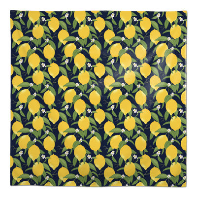 Lemon Pattern Black 2 Tablecloth