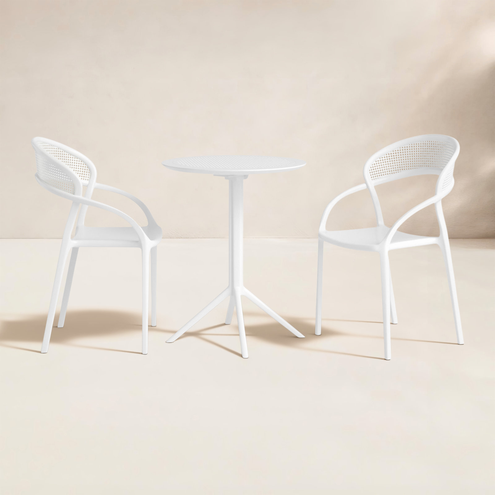 Farrah 24" Patio Bistro Set, White