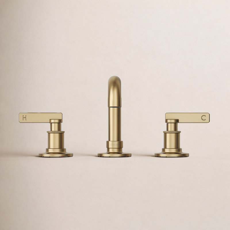 Castia by Studio McGee Widespread Bathroom Sink Faucet 1.0 GPM, Vibrant Brushed Moderne Brass