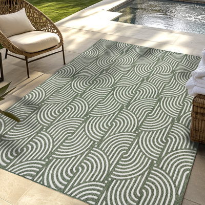 Tapis intérieur / extérieur en polypropylène crème / ivoire Savara Chryssi