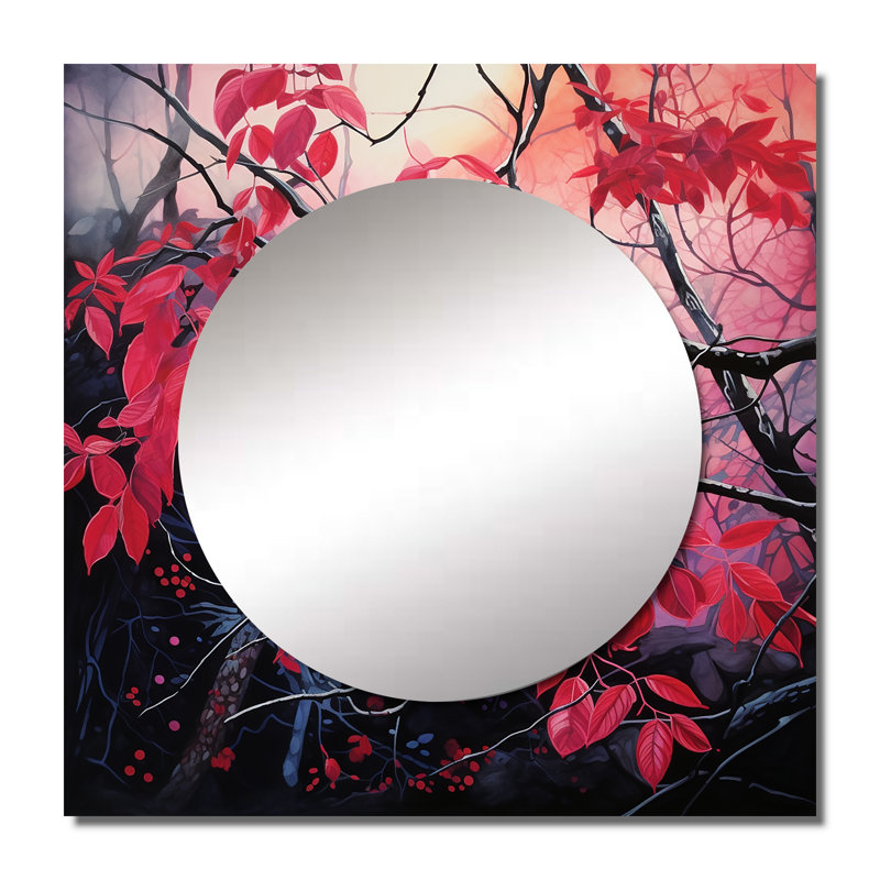 Bompartito - Miroir mural à feuilles pour chambre à coucher, 36 po x 36 po
