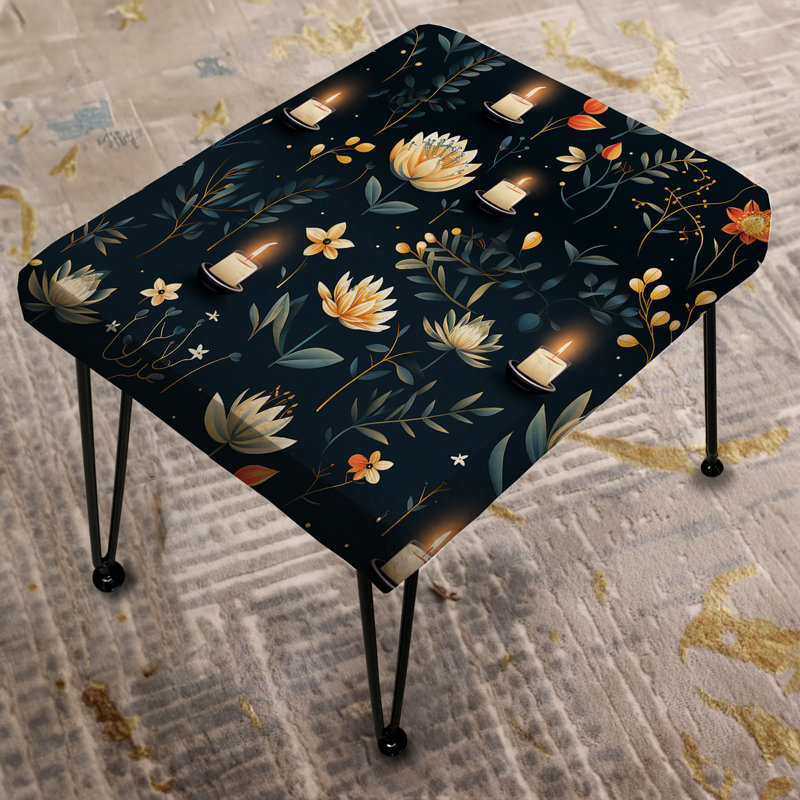 Essence Of Zen Candles - Floral Rectangle Ottoman