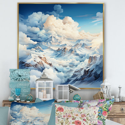 «Clouds Winter Scenery In Mountain», reproduction sur toile