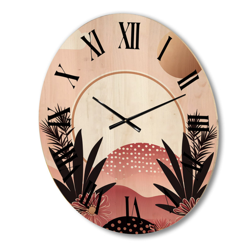 Horloge murale en bois massif Stuthi, Grand