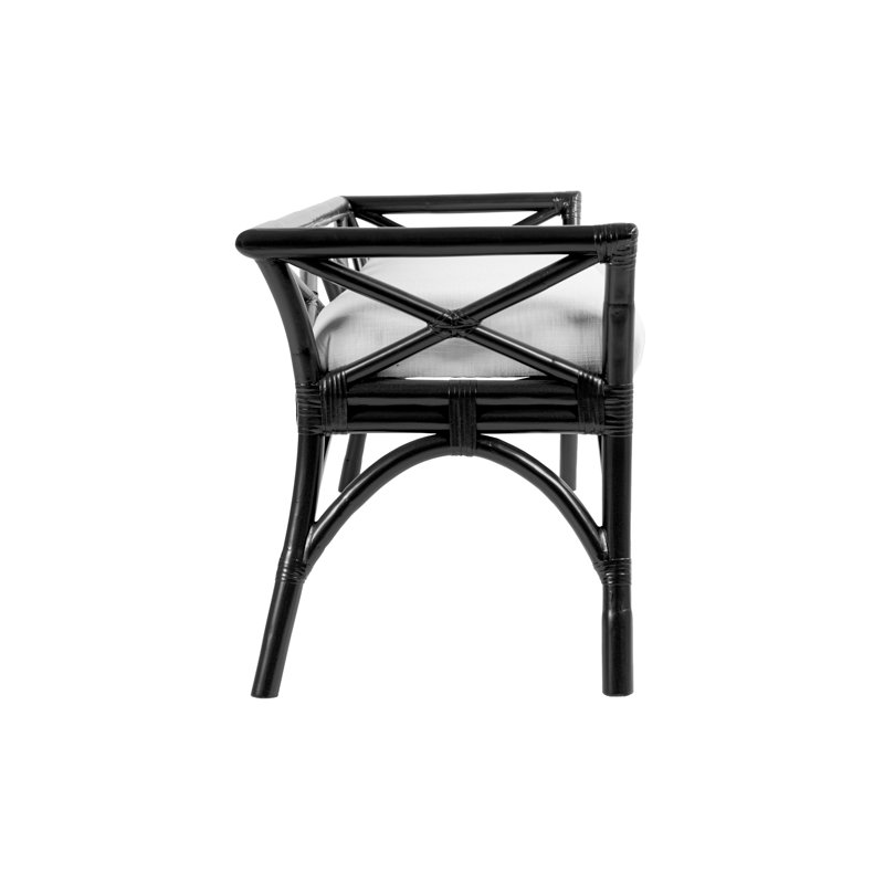 Wicker Bench, Black