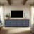 Wauneta 84" Fully Assembled Farmhouse TV Stand for TVs up to 90", Coastal Wood Entertainment Center with Storage, Drawers & Cable Management