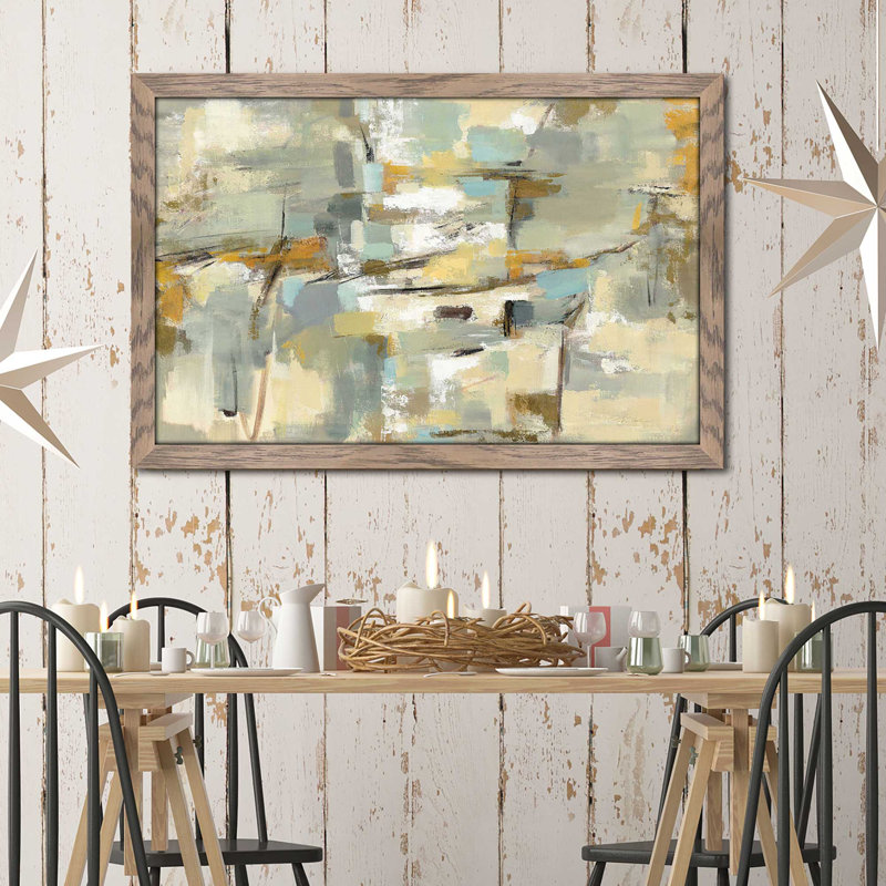 Vieux port - Peinture, Cadre taupe délavé, H 33,5 po x l 49,5 po x P 1 po