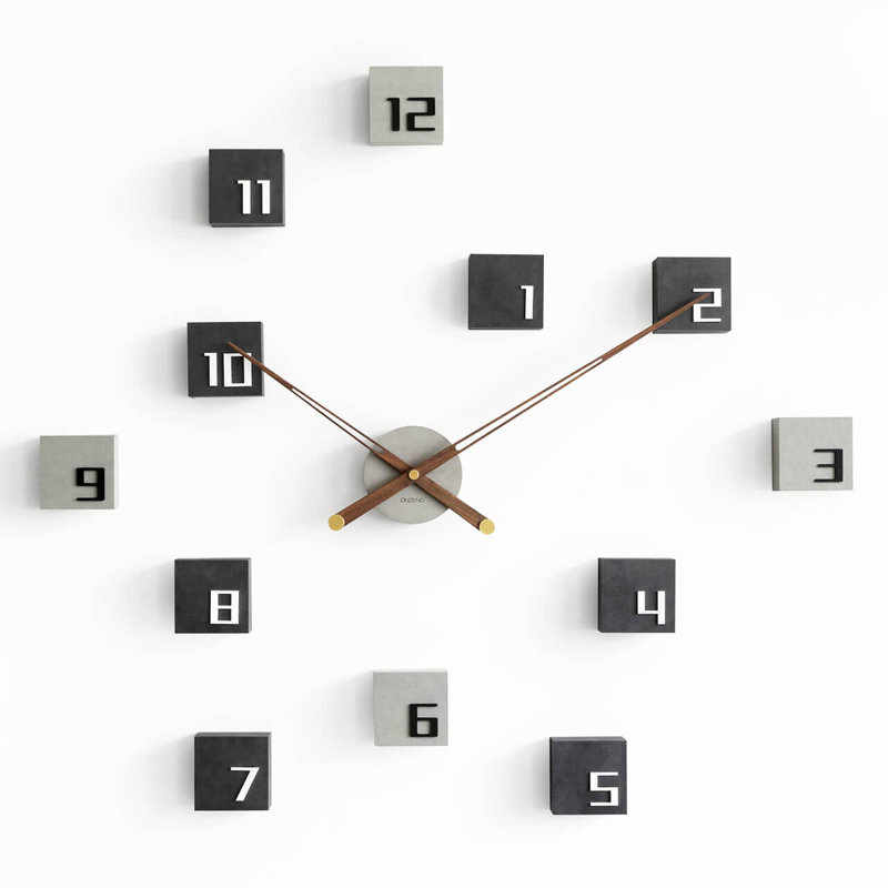 Oversized THE COMPLEX 82cm Silent Wall Clock, Grey/Black