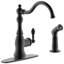 Single Handle Kitchen Faucet With Side Spray,2 Hole Or 4 Hole Installation, Brushed Gold Finished-106258626