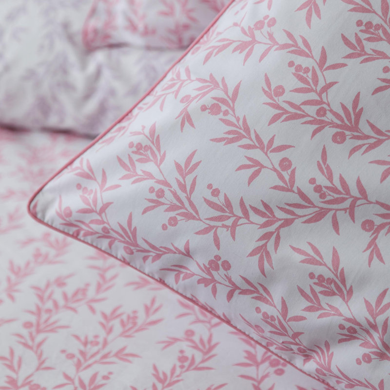 100% Cotton - Set of 2, Floral, Pink