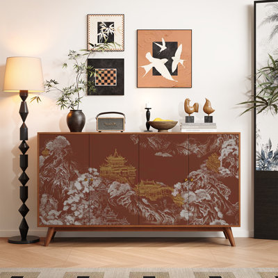 Buffet en bois massif de style chinois