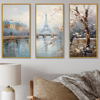 Winter Paris Eiffel Tower City Charm I - City Paris Wall Art