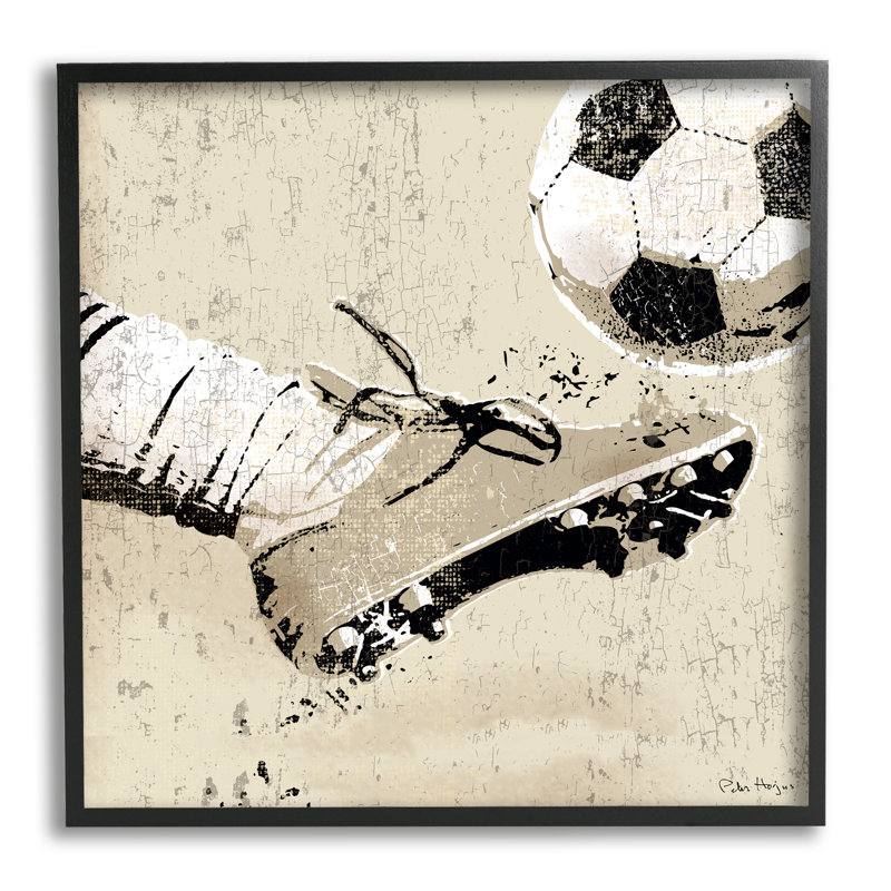 Art mural personnalisé Kick soccer ball cmw-098, Oui, Giclée encadrée noir minuit, H 12 po x l 12 po