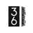 Floating Stand-Off 2-Number Vertical Sign, Black /W/ White Modern Font Numbers-105269928