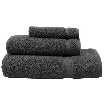 Ensemble de serviettes de bain en coton turc 3 pièces Herringbone