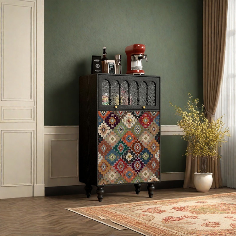 Armoire de rangement en bois de frêne massif avec tiroirs