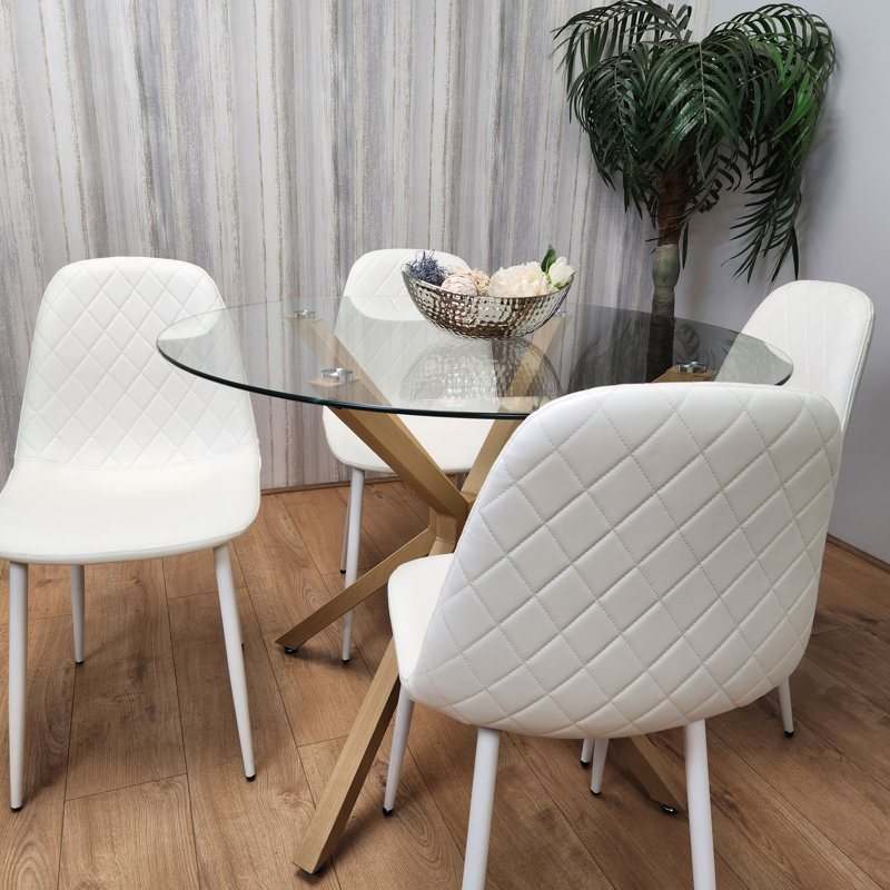 Allendale 4 - Person Dining Set, White/White