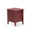Ensemble de chambre pour grand lit 3 pièces - Base de lit capitonnée - Tête de lit tapissier en tissu de velours blanc lin et table de chevet à finition bourgogne-977534280-977534391