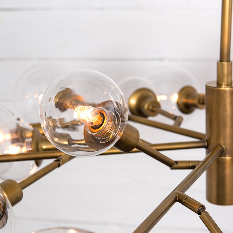 Pellman 18 - Light Chandelier, Matte Brass