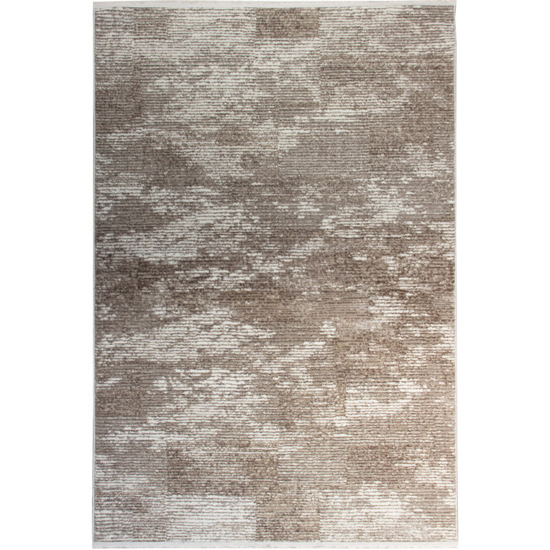 Tapis beige / vison en polypropylène tissé à la machine Disrupt, Rectangle 6 pi 7 po x 9 pi 6 po