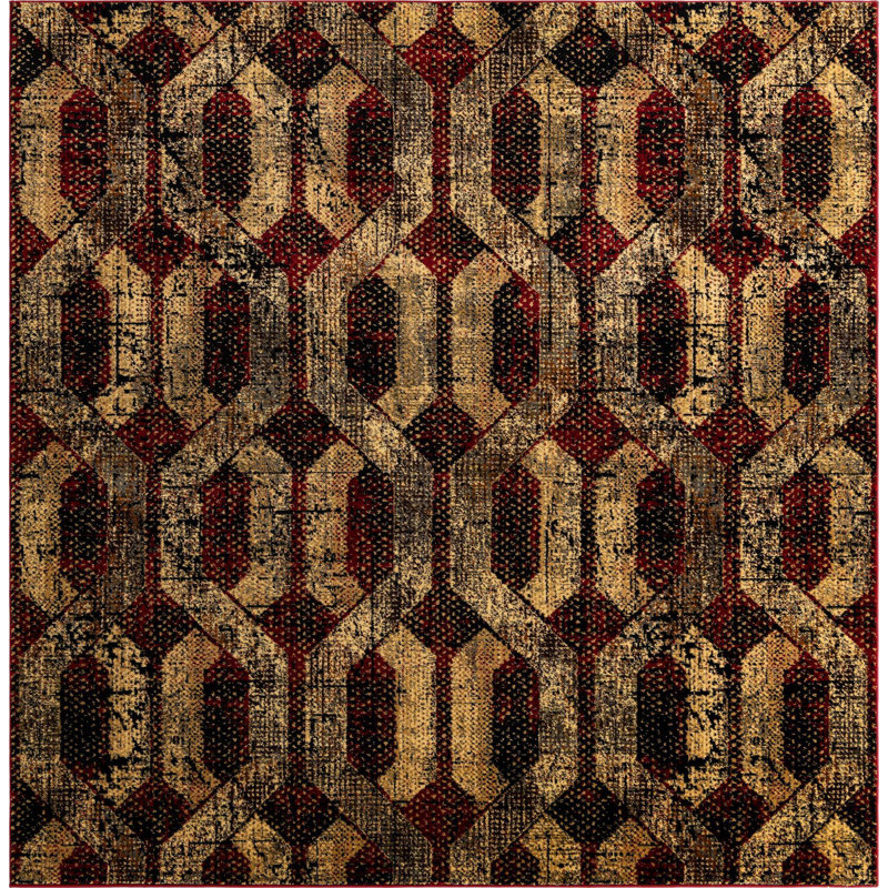 Geometric Indoor Rug, Square 7'10"