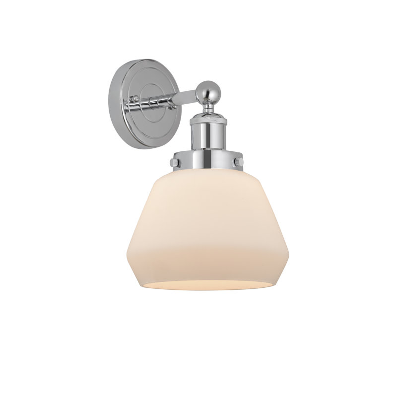 Carrboro Armed Sconce, Matte White, Polished Chrome