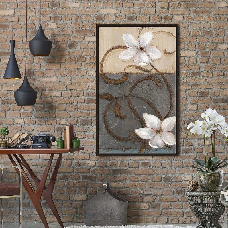 Nature's Dance I par Carol Robinson - Peinture, Cadre flottant espresso, H 51,5 po x l 31,5 po x P 2 po
