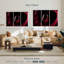 Ensemble de 3 pièces de vin rouge sur toile-2097951474