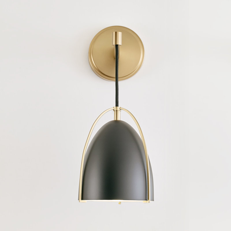 Norman 1 - Light Bath Sconce, No, Steel Midnight Black , Satin Brass