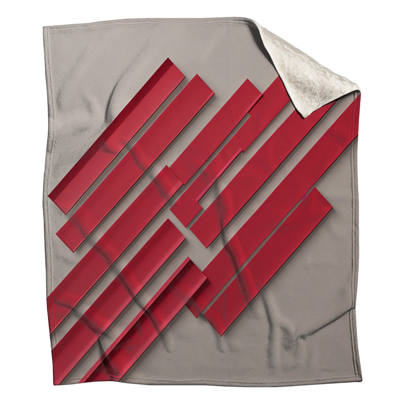 Red Geometric Lines Blankets, 60in W x 80in H