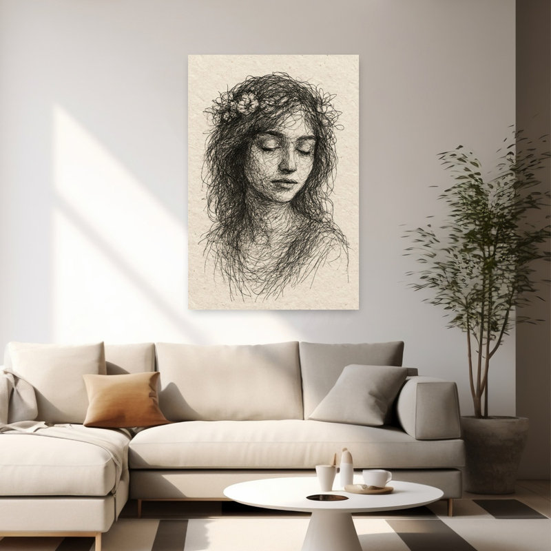 Art contemporain fleur moderne, H 60 po x l 40 po