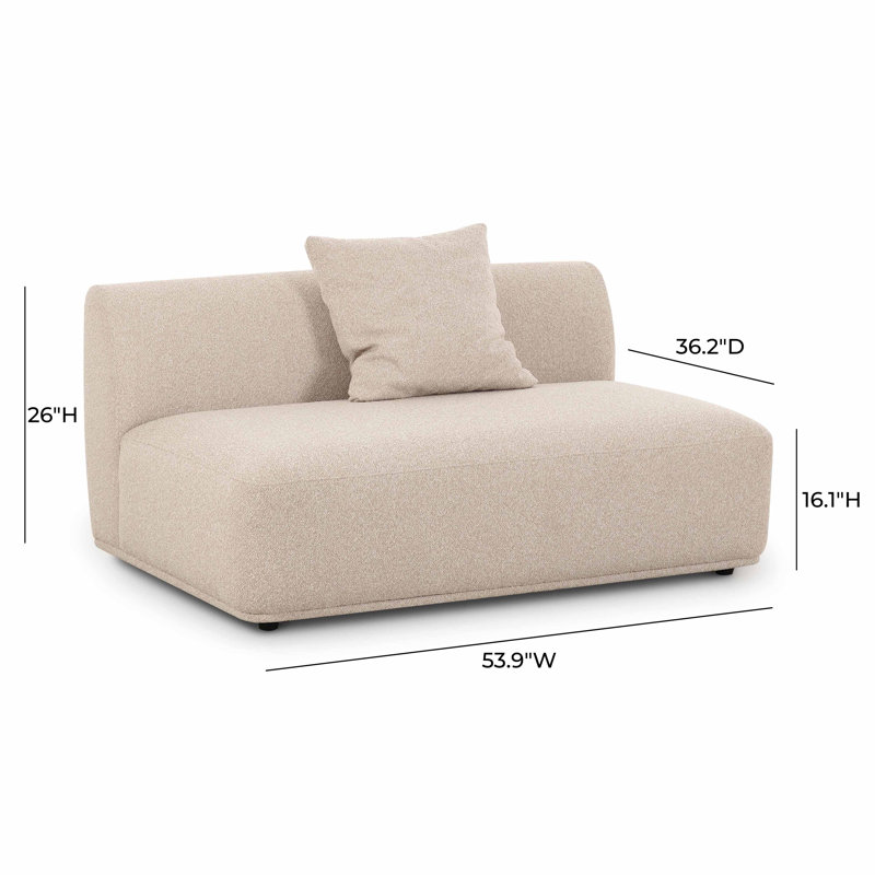 Godalming Cream Boucle Armless 2-Seater