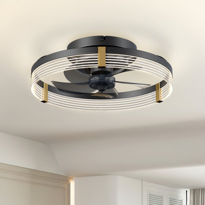 Kordae Flush Mount Dimmable Ceiling Fan with LED Lights