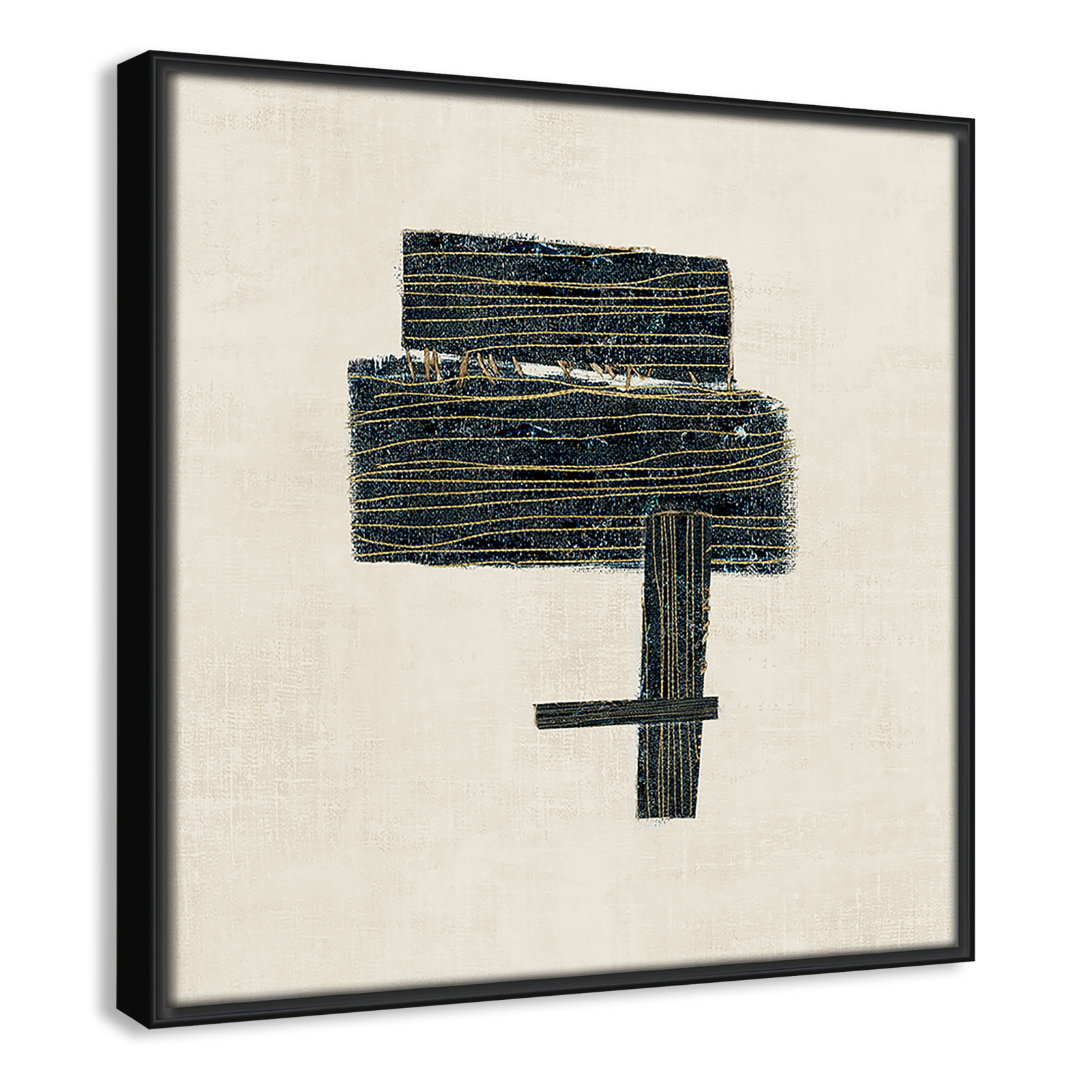 Copeland "Stitched I" Print, Black, 13.5" H x 13.5" W