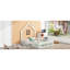Lit double blanc avec garde-corps - Assemblage facile et plateforme en bois, coffre-fort
