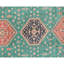 Hand Knotted Wool Area Rug in Green And Cream