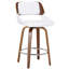 Tabouret de bar 26 po avec pivot en similicuir et bois Worcester Mid-Century - noyer-2045709379